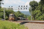 NS 7207 heads train 10K, track 2, at milepost 116